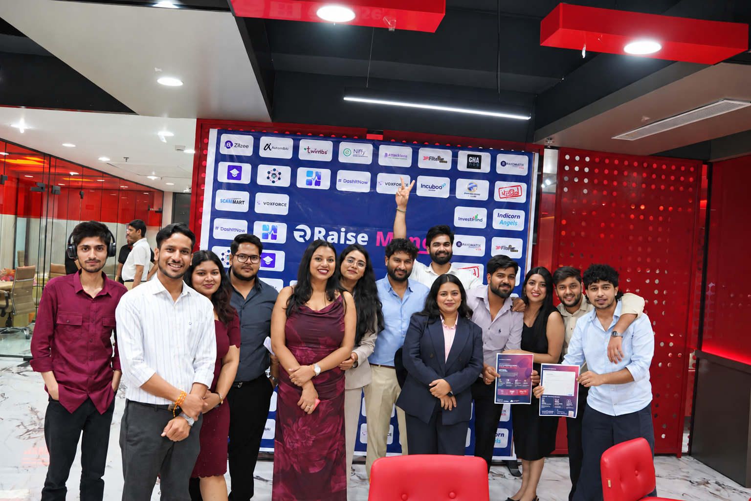 Founders and the Raise Money team after a Big Pitch