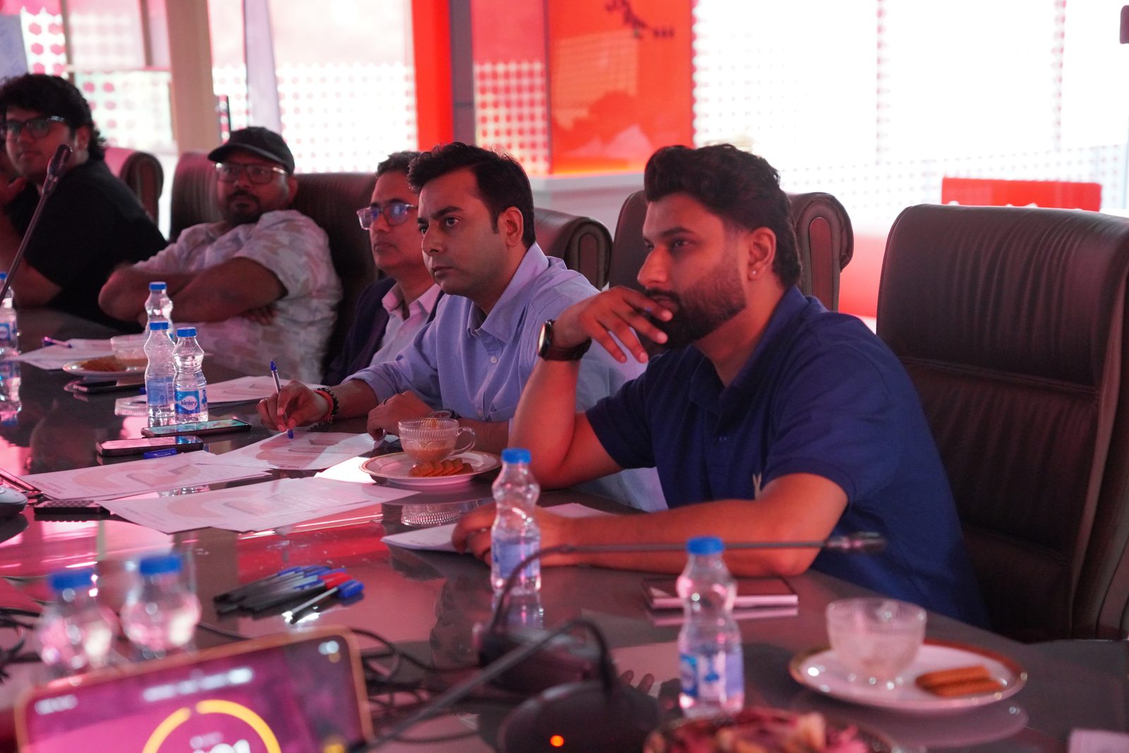 Investors listening to a pitch