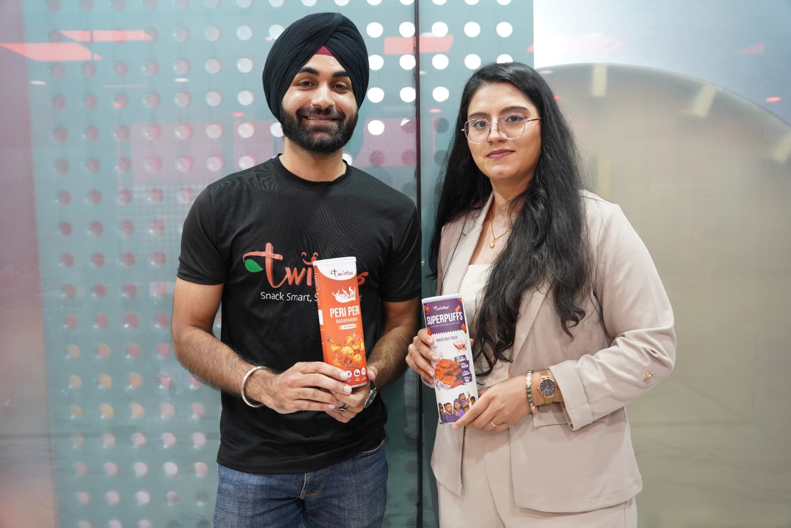 Twirtles founders with their products