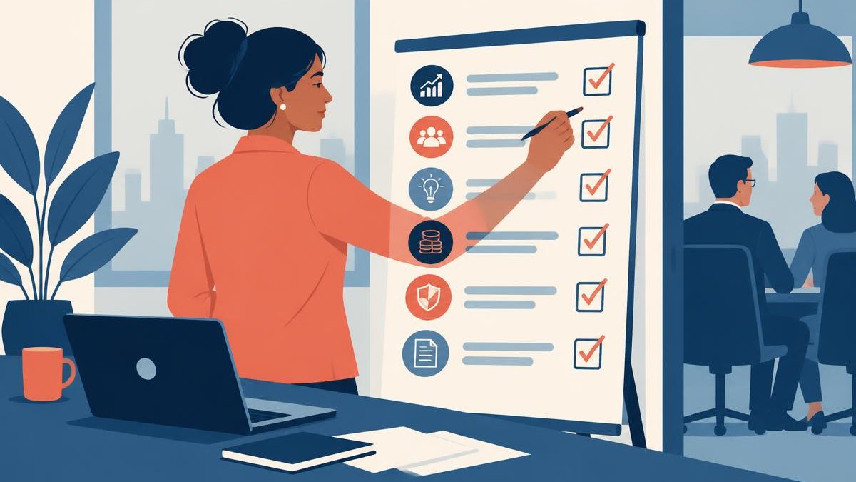 Founders reviewing a fundraising checklist before meeting investors.