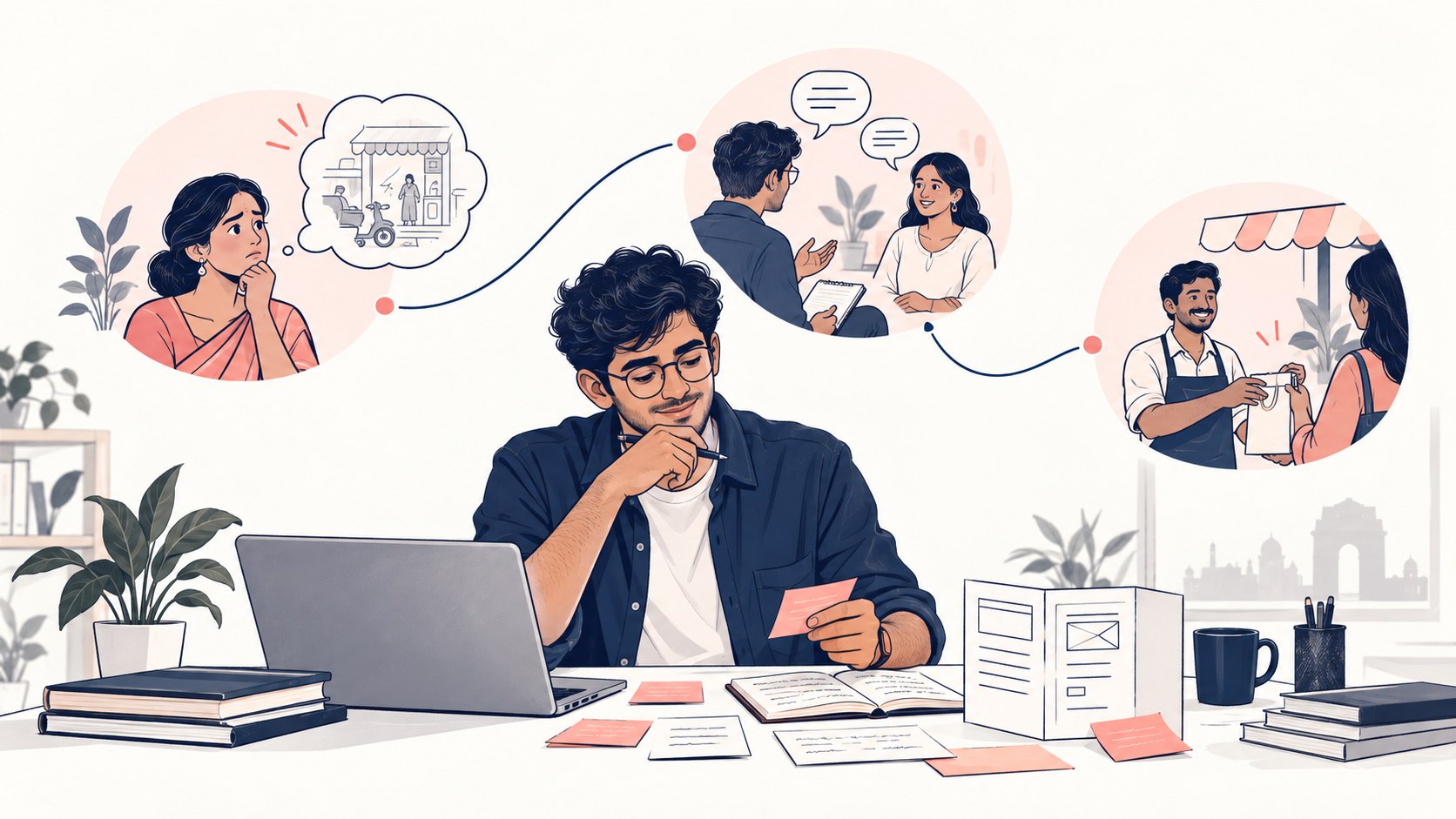 Startup founder validating a business idea through customer research and demand testing